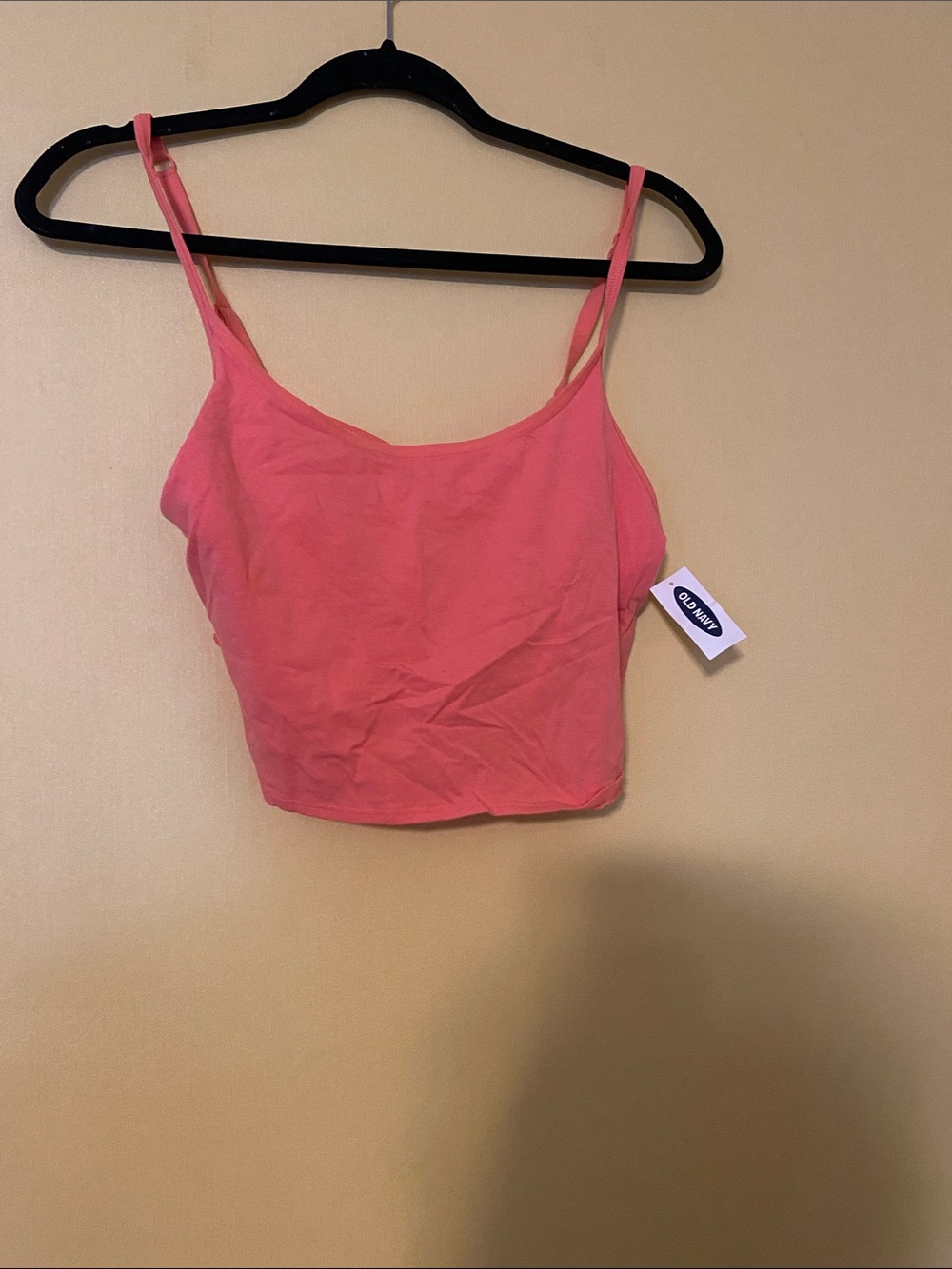 Old Navy Coral Pink Cropped Cami with Adjustable Straps